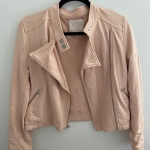Aritzia Sunday Best pink moto jacket